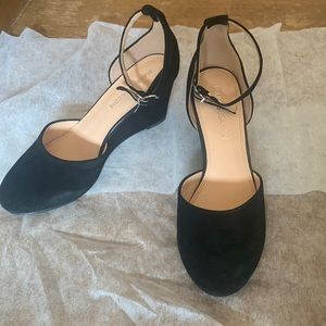Bundle 3 for $30 marais usa suede open wedge black ankle strap 8.5